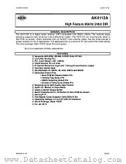 AK4112 datasheet pdf Asahi Kasei Microsystems