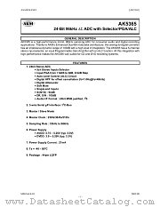 AK5365 datasheet pdf Asahi Kasei Microsystems