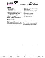 HT48R05A datasheet pdf Holtek Semiconductor
