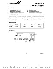 HT9200 datasheet pdf Holtek Semiconductor