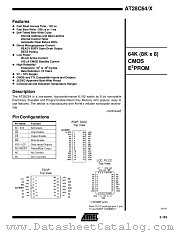 AT28C64X-15JI datasheet pdf Atmel