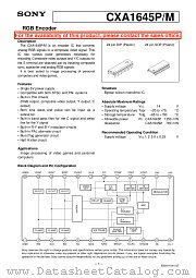 CXA1645 datasheet pdf SONY