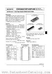 CXK58257AP-70L datasheet pdf SONY
