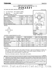 2SK2331 datasheet pdf TOSHIBA