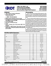 IDT71V2576SA133PF datasheet pdf IDT