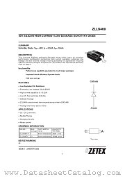 ZLLS400TC datasheet pdf Zetex Semiconductors