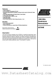 U2794B-MFSG3 datasheet pdf Atmel