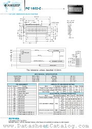 PC1602C datasheet pdf Powertip Technology