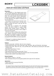 LCX020 datasheet pdf SONY