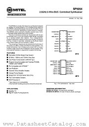 SP5054KGDPAS datasheet pdf Mitel Semiconductor