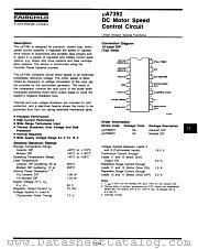 UA7392 datasheet pdf Fairchild Semiconductor