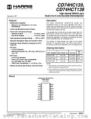 CD74HCT139E datasheet pdf Harris Semiconductor