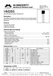 HM28 datasheet pdf Hi-Sincerity Microelectronics
