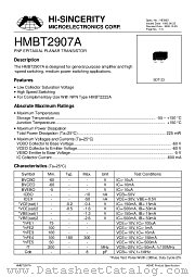 HMBT2907 datasheet pdf Hi-Sincerity Microelectronics