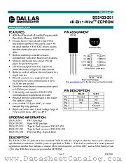 DS2433T-Z01 datasheet pdf MAXIM - Dallas Semiconductor