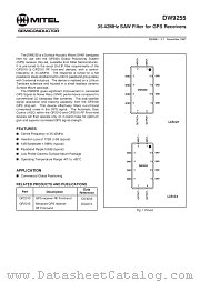 DW9255 datasheet pdf Mitel Semiconductor