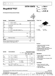 IXTH15N70 datasheet pdf InterFET Corporation