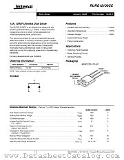 RURG15100CC datasheet pdf Intersil