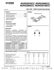 RURG3070CC datasheet pdf Intersil