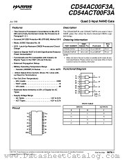 CD54ACT00F3A datasheet pdf Intersil
