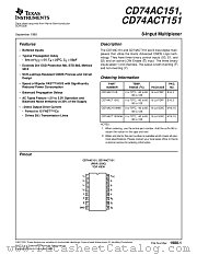CD74ACT151E datasheet pdf Texas Instruments