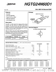 HGTG24N60D1 datasheet pdf Intersil