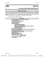 AK4116 datasheet pdf Asahi Kasei Microsystems