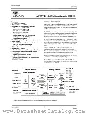 AK4543VQ datasheet pdf Asahi Kasei Microsystems