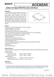 ACX302 datasheet pdf SONY
