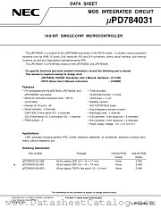 UPD784031A datasheet pdf NEC