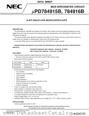 UPD784915BGF datasheet pdf NEC