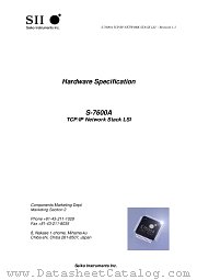 S-7600A datasheet pdf Seiko Instruments Inc