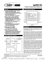 ISPPAC80-01SI datasheet pdf Lattice Semiconductor