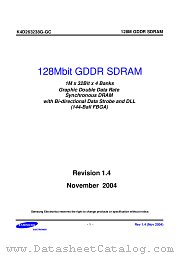 K4D263238G-GC datasheet pdf Samsung Electronic