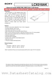 LCX018 datasheet pdf SONY