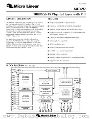 ML6692CH datasheet pdf Micro Linear
