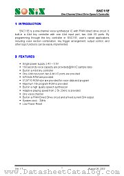 SNC11E datasheet pdf SONiX Technology Company
