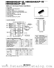 HM48416AP datasheet pdf Hitachi Semiconductor