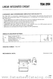 TDA2151 datasheet pdf SGS-Ates Componenti Electronici S P A