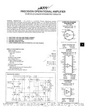 UA777 datasheet pdf Fairchild Semiconductor