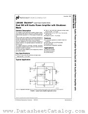 LM4880N datasheet pdf National Semiconductor