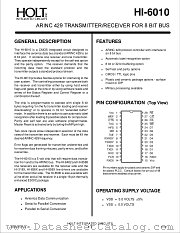 HI-6010JT datasheet pdf Holt Integrated Circuits