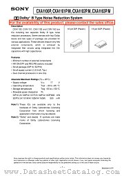CXA1101 datasheet pdf SONY