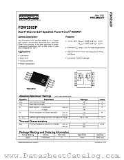 FDW2502 datasheet pdf Fairchild Semiconductor