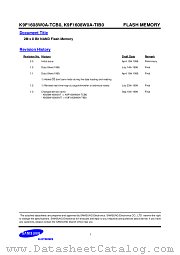 K9F1608W0A-TCB0 datasheet pdf Samsung Electronic