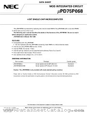 UPD75P068 datasheet pdf NEC
