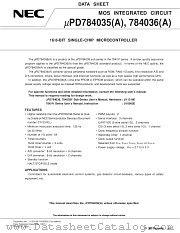 UPD784036GCA datasheet pdf NEC