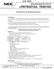 UPD784916AGF datasheet pdf NEC