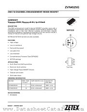 ZVN4525GTC datasheet pdf Zetex Semiconductors