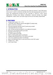 SNC312 datasheet pdf SONiX Technology Company